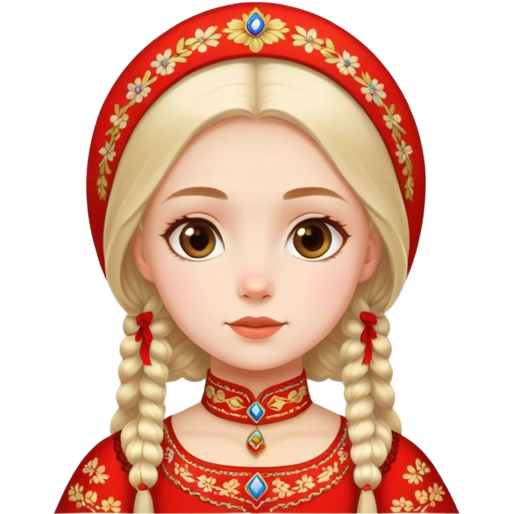 girl in Russian folk costume emoji