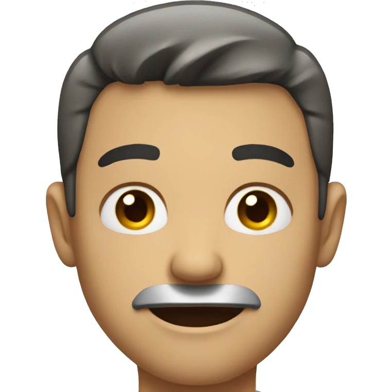 Man with forced smile emoji