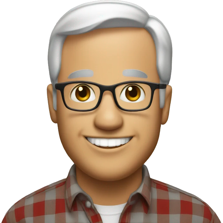 Tim Walz smiling & wearing a plaid shirt emoji