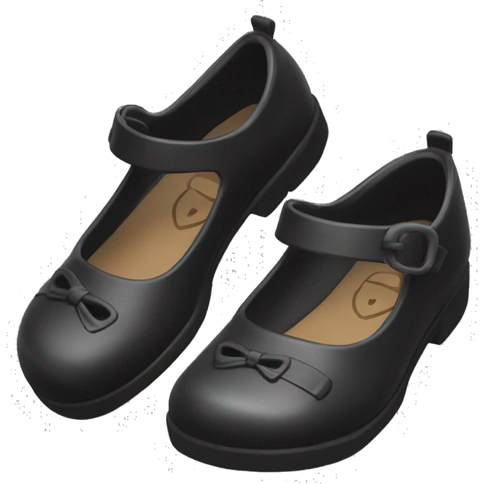 Black Mary Jane’s flat schoolgirl shoes emoji