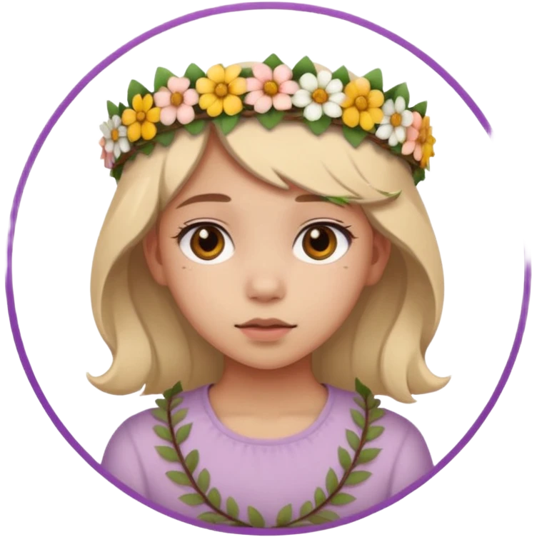 une adolescente de face dans un rond  emoji