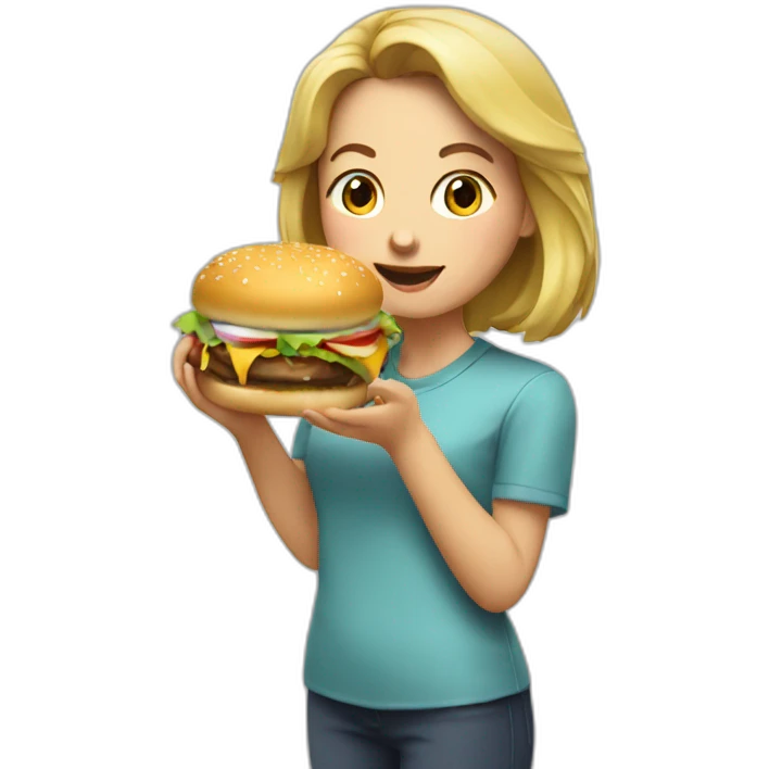 greta eating a burguer emoji