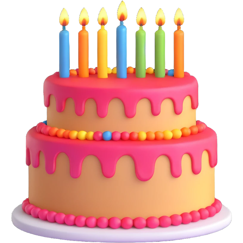 birthday cake with candles emoji