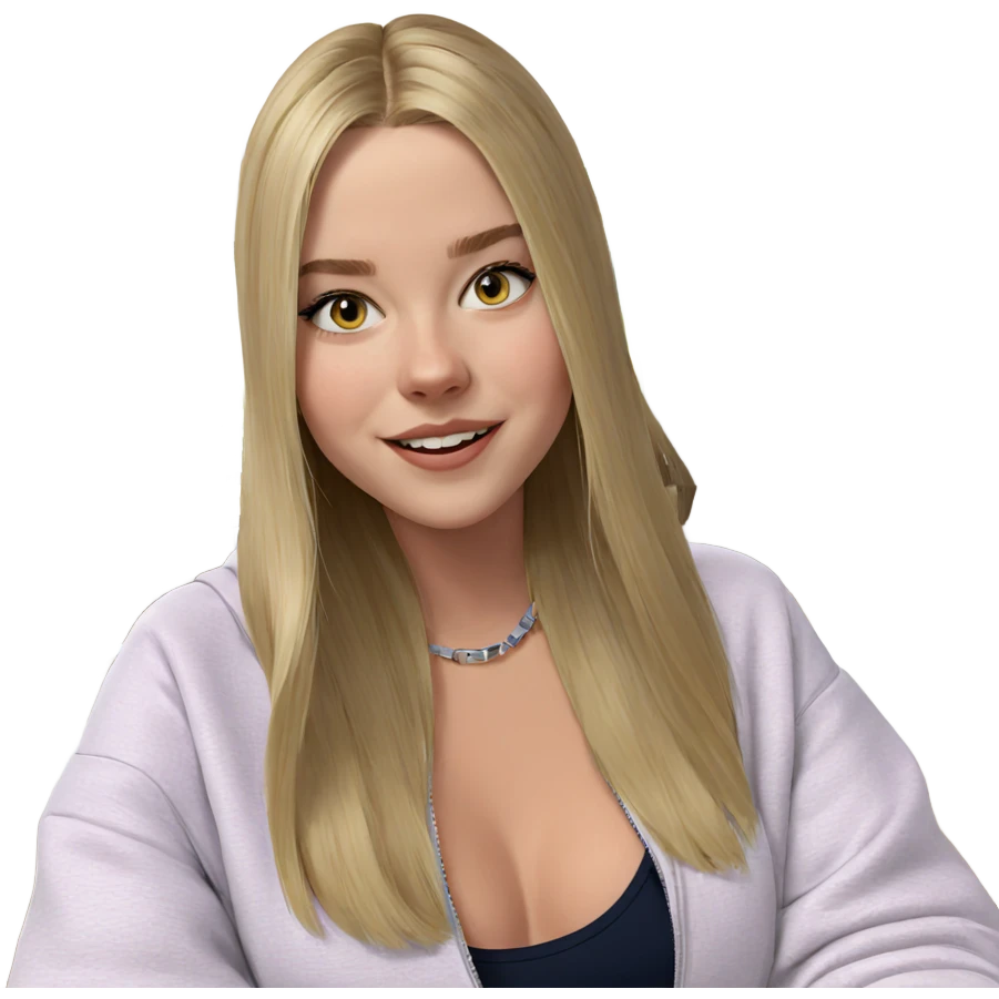 blonde girl in indoor setting emoji