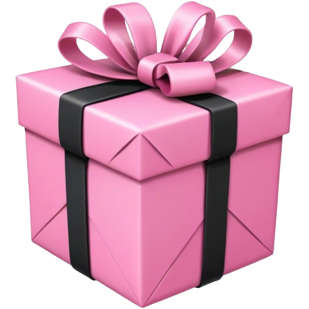 Pink Gift wrapped with black rope emoji