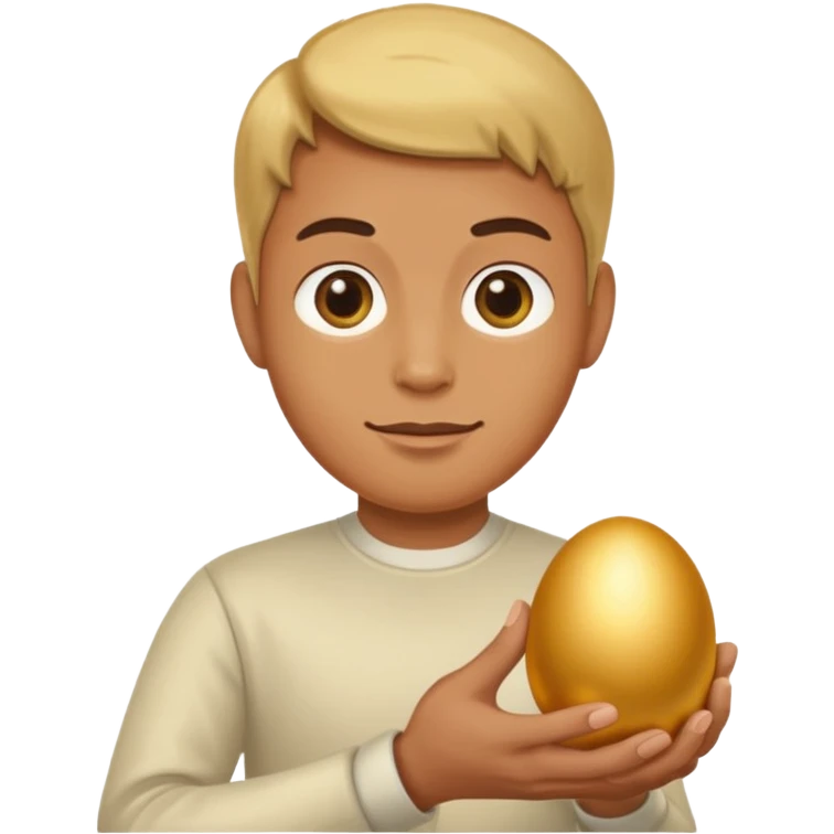 Possessively holding a golden egg emoji