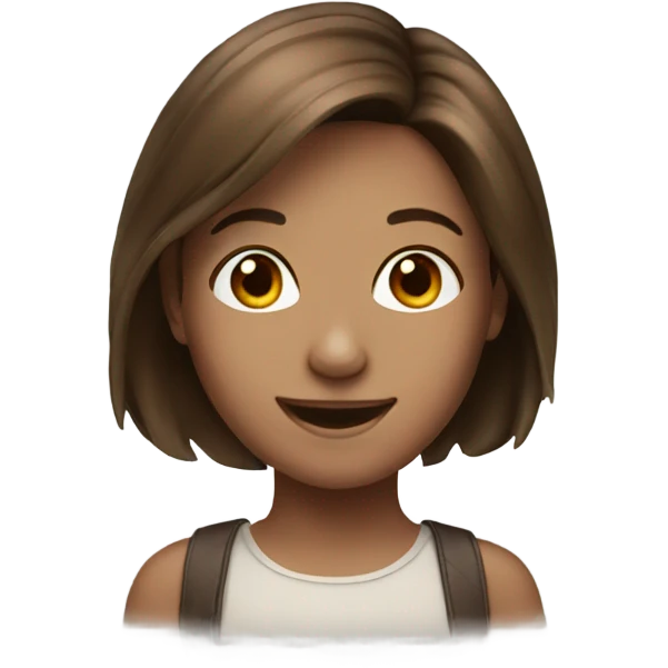 smiling girl with brown hair emoji