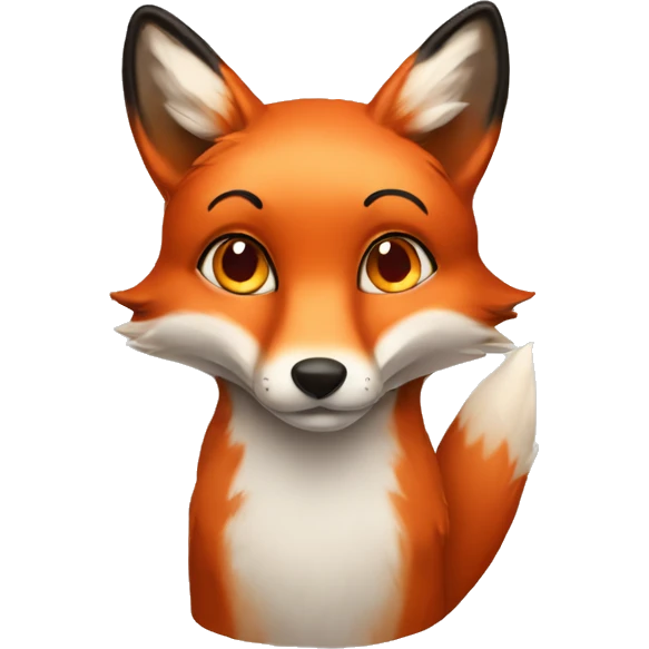 lush red fox with heart shaped eyes emoji