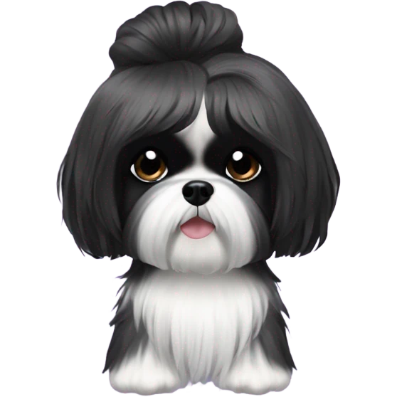 Black Shih tzu as hair stylist emoji