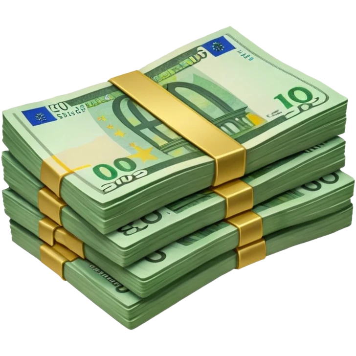 Capacités financières liasse d'euros emoji
