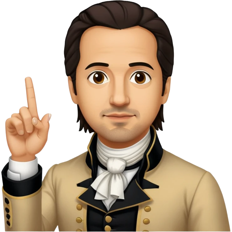 lin manuel miranda as alexander hamilton sticking up the middle finger emoji