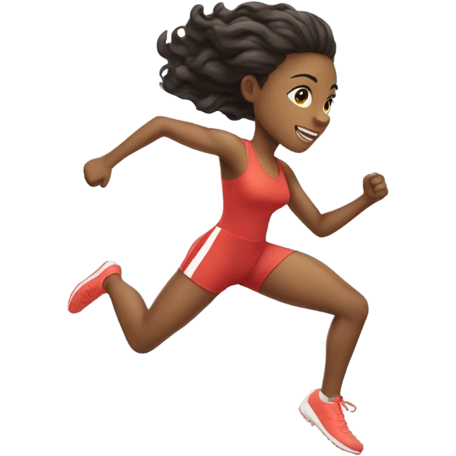 Light skin sprinting, girl emoji