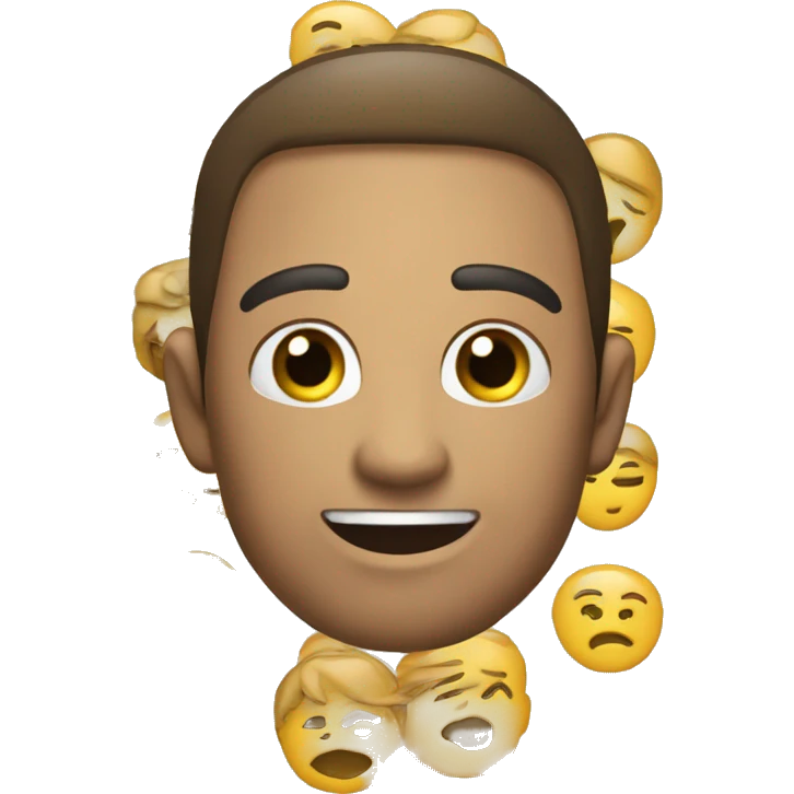 um emoji com as duas mãos na cabeça com uma cara assustada  emoji