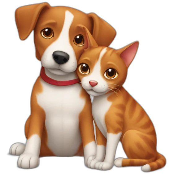 red-tabby-cat-cat-cat-feline-and-brown-jack-russell-dog-hugging emoji