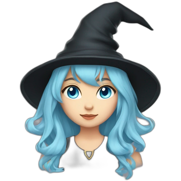 witch hat girl dark blond hair cat ears light blue eyes emoji
