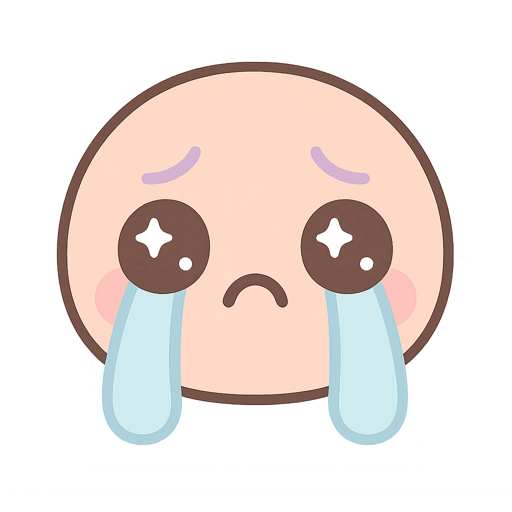 crying face, kawaii style emoji
