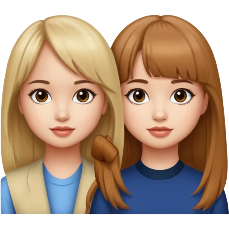 Debby Ryan (straight bangs) and Sabrina Carpenter emoji