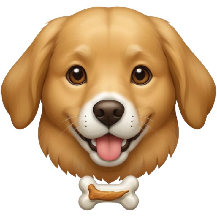 dog faace with bone in mouth emoji