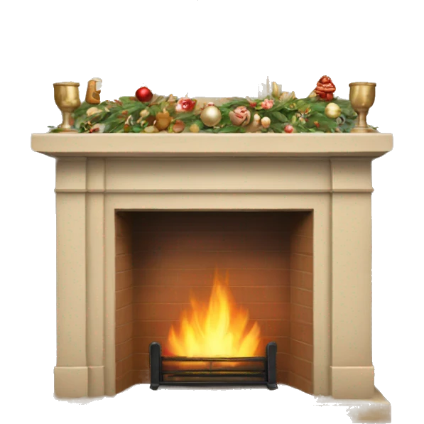 Winter christmas beige FirePlace emoji