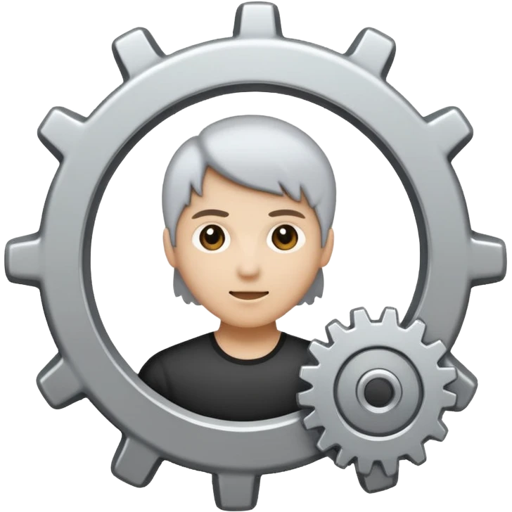 person icon with a small gear next to it emoji