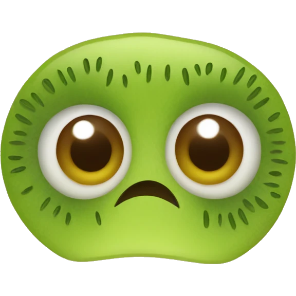 Normal emoji with kiwi on eyes emoji