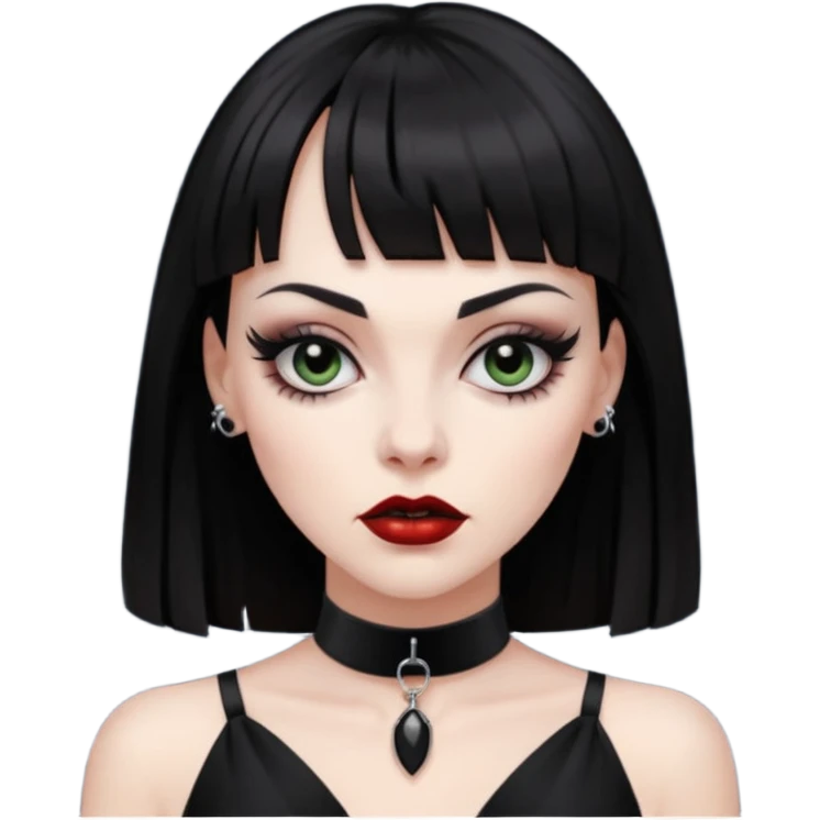 vampira com choker e franja emoji