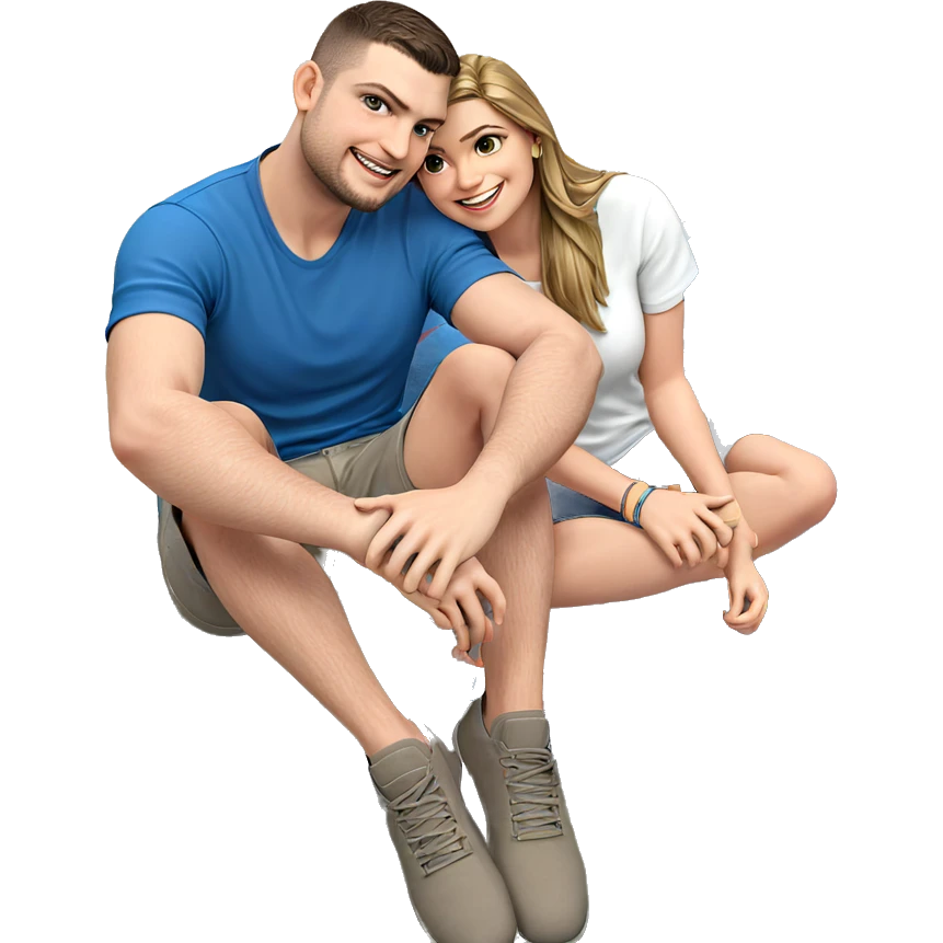 smiling pair in casual attire emoji