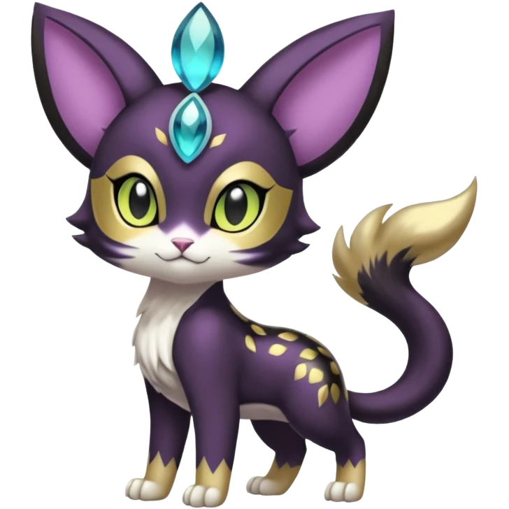 Shiny Elegant Pretty Beautiful Divine Furry Realistic  Meloetta-Noibat-Gatomon-Liepard-Pokémon-Digimon-Fakémon-fusion-hybrid-creature emoji