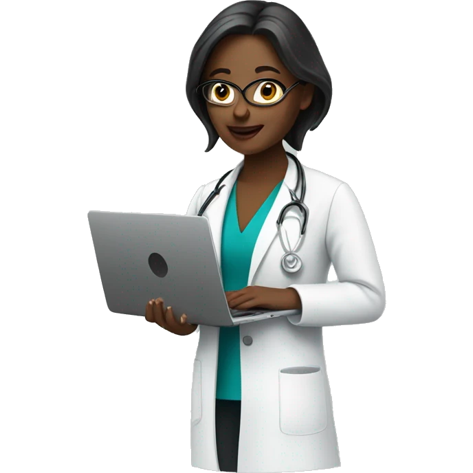 female doctor-with-laptop emoji