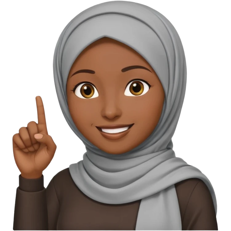 злая черная женщина мусульманка показывает рукой в право  emoji