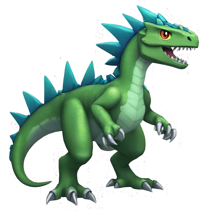  Cool Edgy Digimon-Fakemon-Dinosaur-Dragon with edgy markings full body emoji