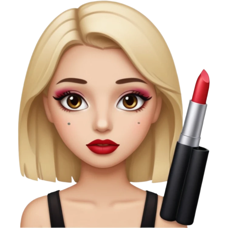 Girl with makeup emoji
