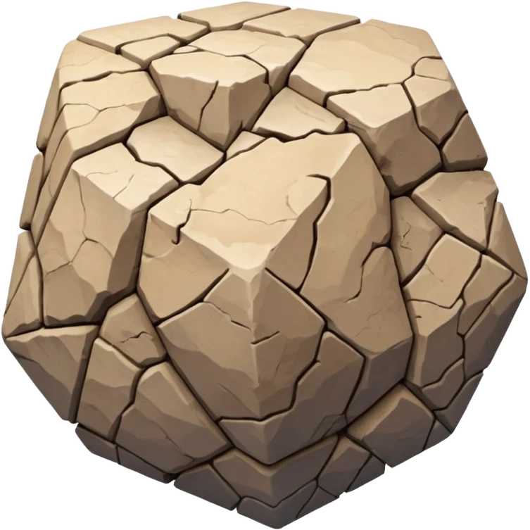 american-very-old-broken-cracked-intricate-stone-age-rocky-crusted-dodecahedron-shaped emoji