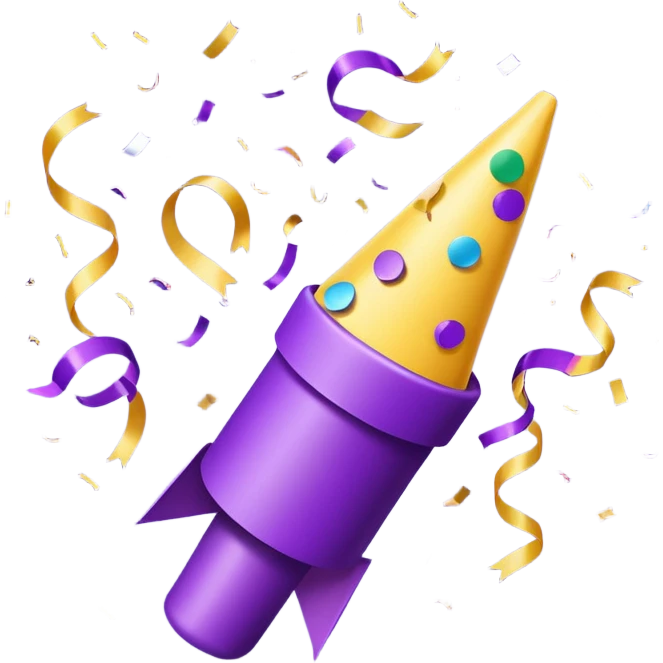 party popper purple   emoji