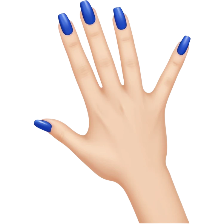 a woman's hand with blue nails is a like gesture emoji