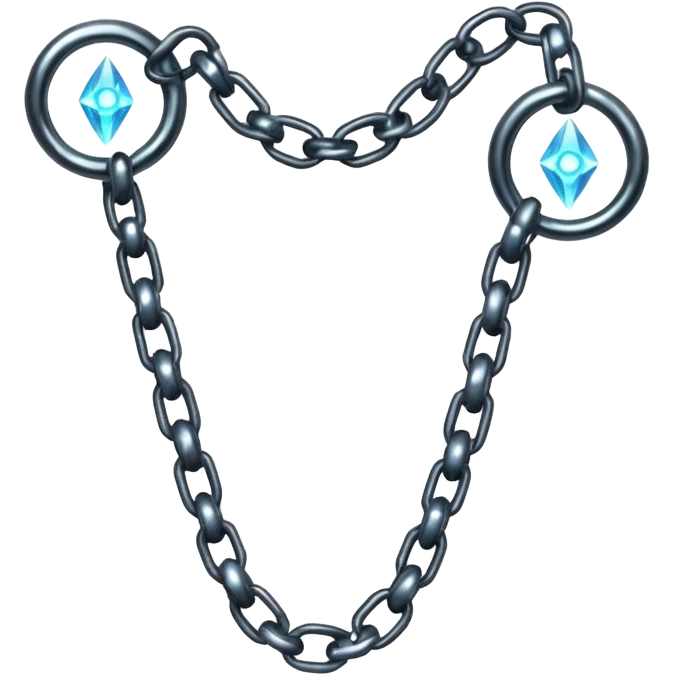 Broken chain with glowing spectral link, gothic fantasy iOS emoji emoji