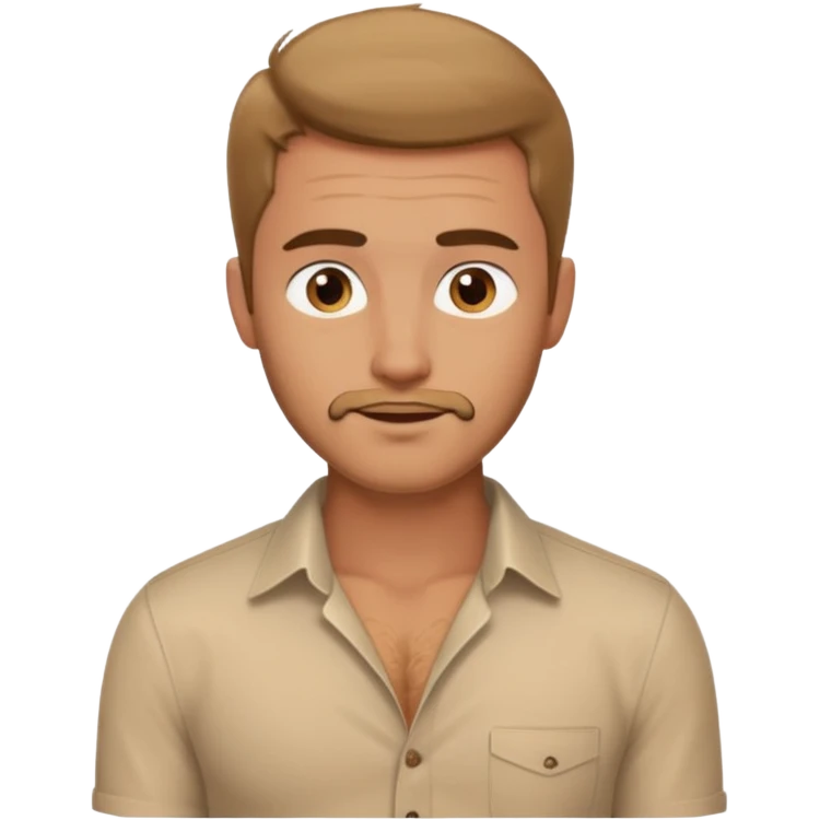 a guy who tries to catch women's attention, his shirt is is unbuttoned and his chest hair is visible, his eyes are flirting  emoji