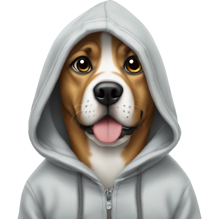 Dog wearing hoodie emoji
