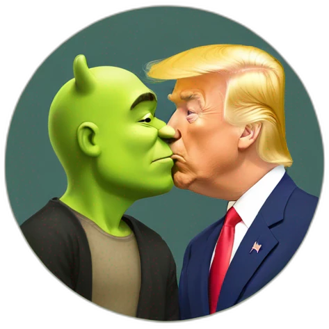shrek kisses trump emoji