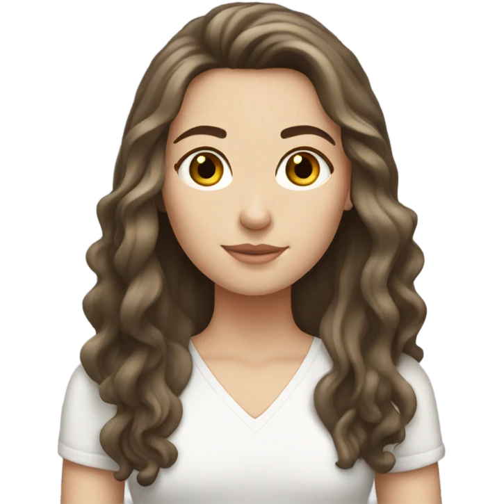 Brunette white girl with long pretty hair emoji
