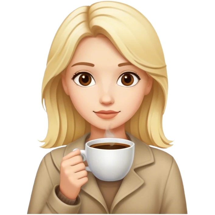blonde girl with cup of coffee  emoji