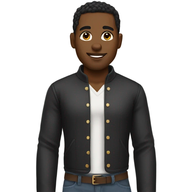 Black man wearing pony outfit emoji