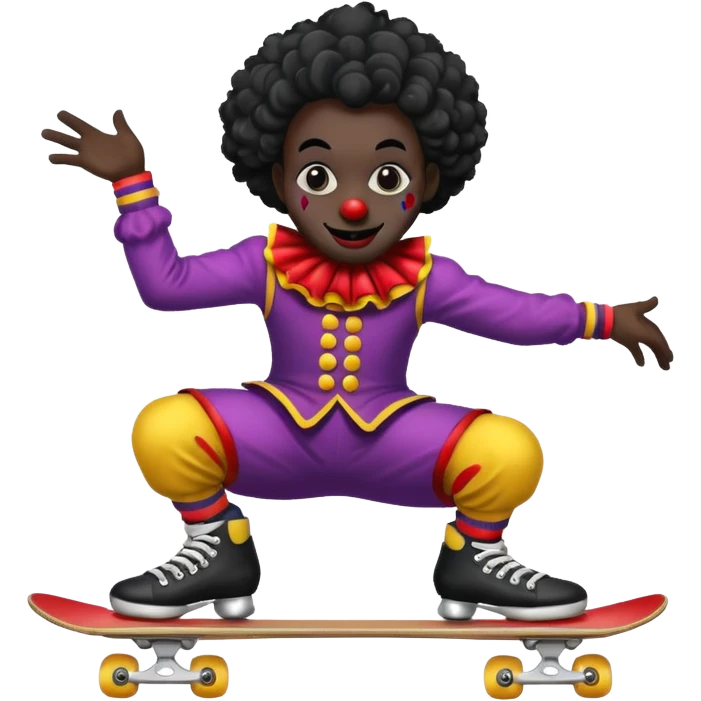 skater clown skating black emoji