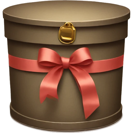 vintage hatbox with ribbons emoji