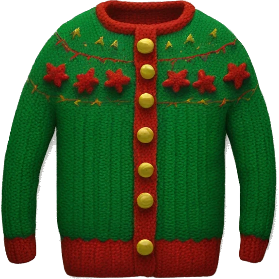 Christmas knitted green red sweater emoji