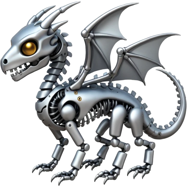 A skeleton robot dragon tiny emoji