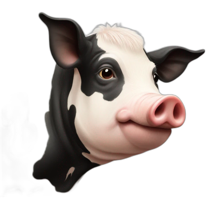 a pig as a cow emoji