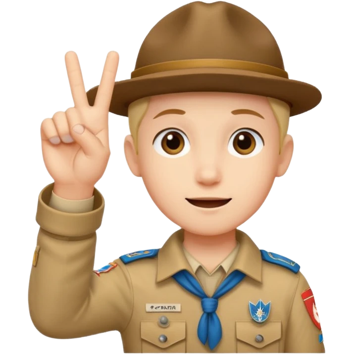 main scouts avec trois doigts du milieu levés   emoji