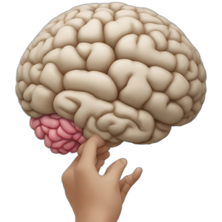 brain man hand emoji