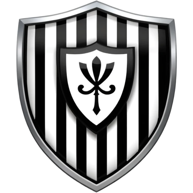 Football club  SV Angers logo, black and white striped shield with 1919 year, sports team emblem emoji